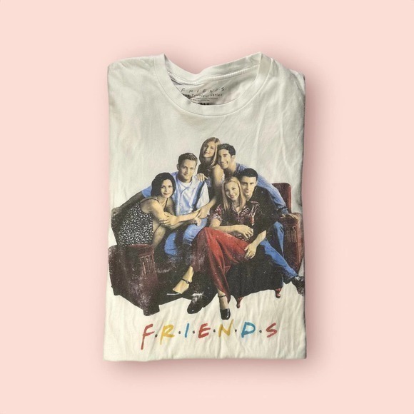 Friends Faded Retro White Graphic Tshirt Size Small - "Sorocco" - Picture 1 of 8